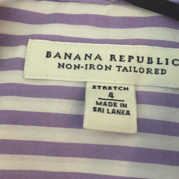 Banana Republic Purple Striped Blouse - Picture 2 of 7